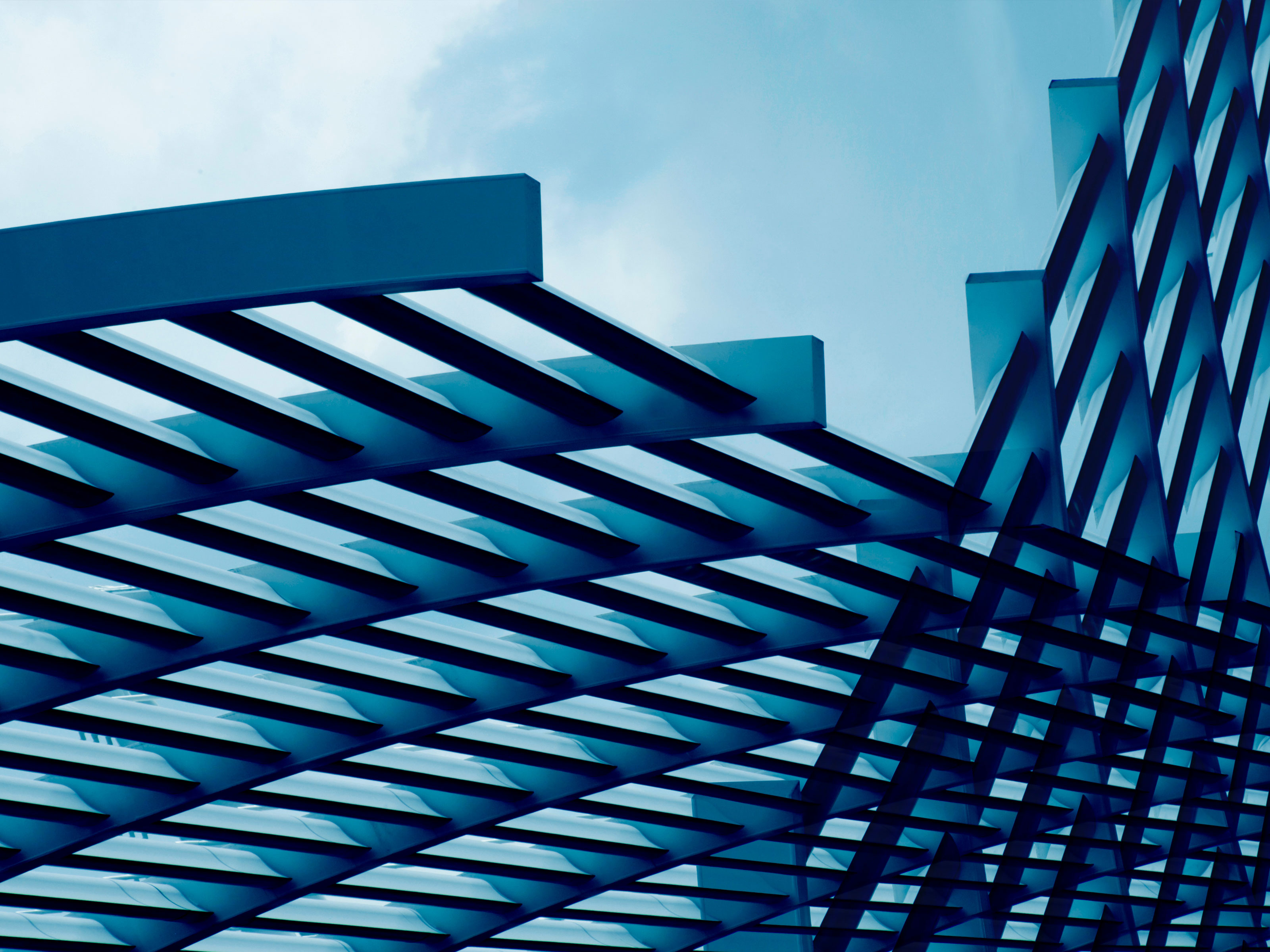 Close-up of metal grid structure