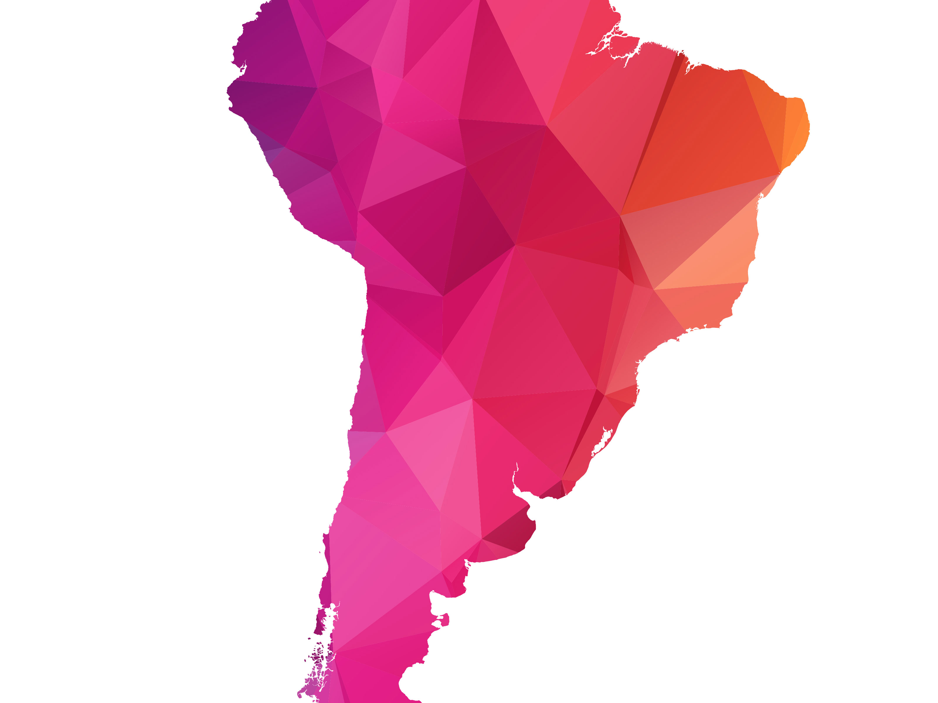 Abstract Polygon Map of Latin America
