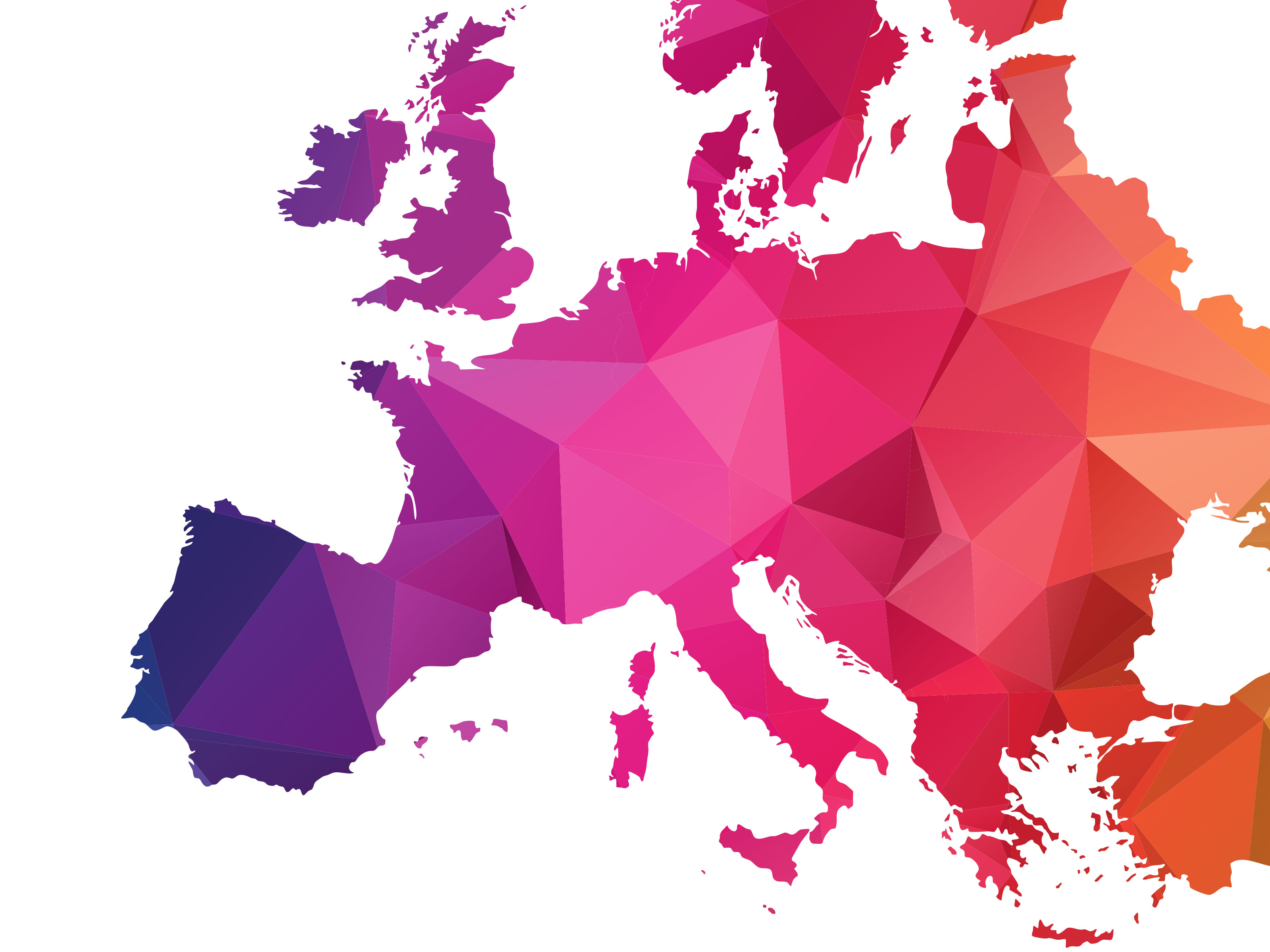 Abstract Polygon Map of Europe Continent