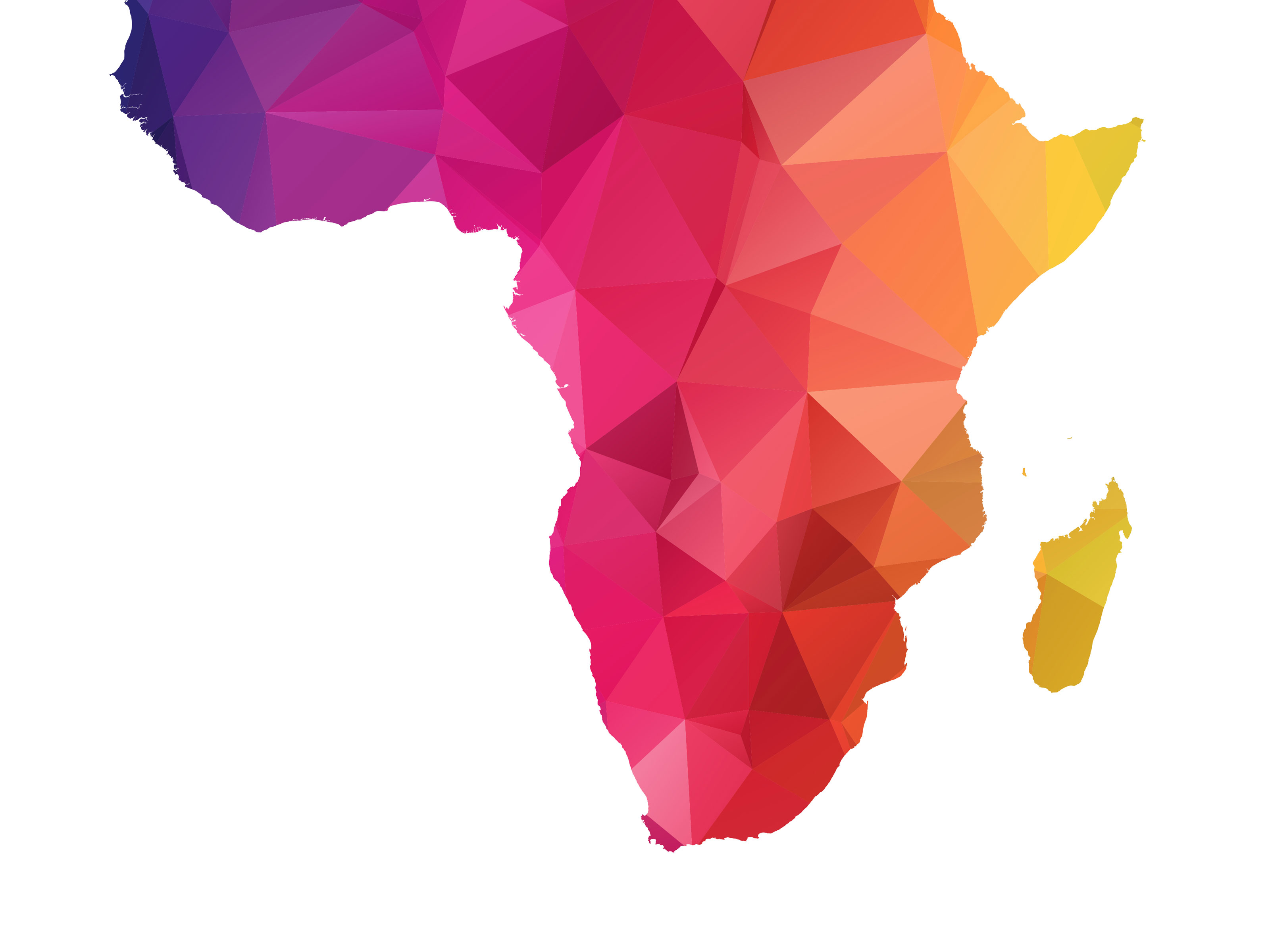 Abstract Polygon Map of Sub-Saharan Africa