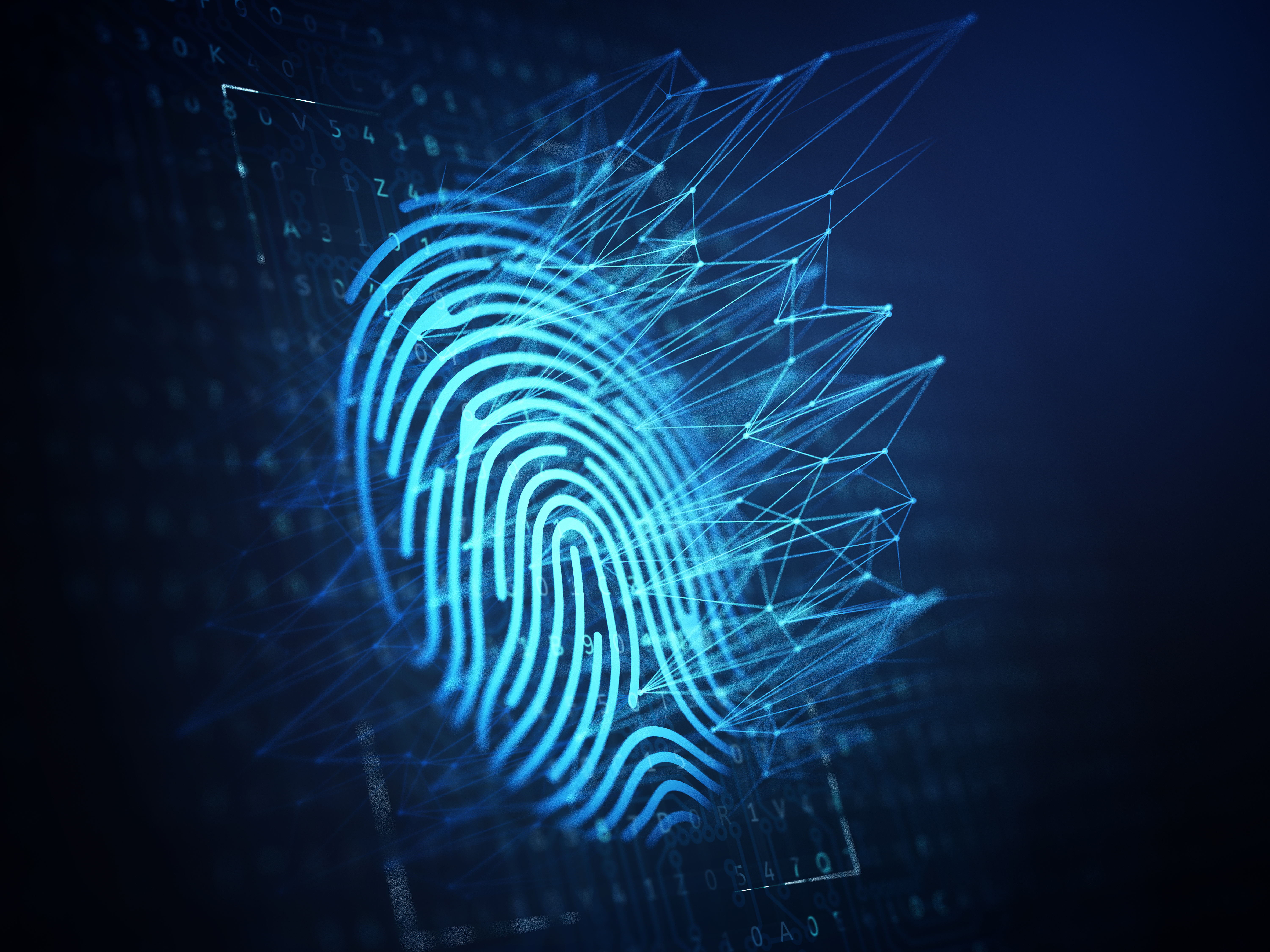 A computer identify and measuring the bright fingerprint on the digital surface
